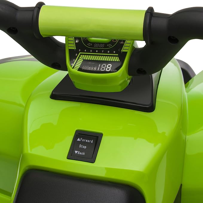 Aosom 6V Kids ATV 4-Wheeler Ride on Car, Electric Motorized Quad Battery Powered Vehicle with Forward/Reverse Switch for 18-36 Months Old Toddlers, Green