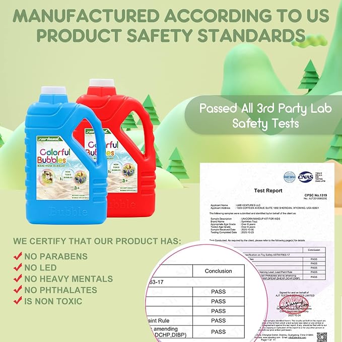 Zerhunt Bubble Solution Refill 33.8 OZ: Bubble Concentrate Solution for Bubble Machine| Bubble Solution Refill for Giant Bubble Wand, Bubble Gun Blower, Birthday Party Favors Wedding (Sky Blue)