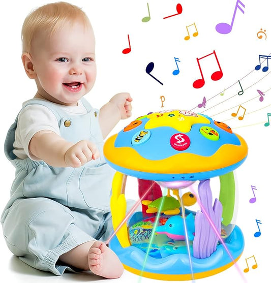 Aboosam Baby Toys 6 to 12 Months - Musical Learning Infant Toys 12-18 Months - Babies Ocean Rotating Light Up Toy for Toddlers 1 2 3+ Years Old Boys Girls Baby Gifts
