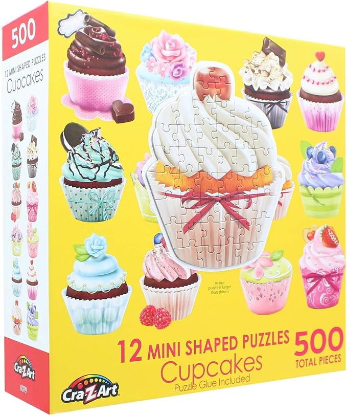 RoseArt - Mini-Shaped - Cupcakes - 500 Piece Jigsaw Puzzle for Adults