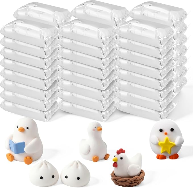 VioraWhite 40 Pcs 21oz Air Dry Clay Bulk Modeling Ultra Lightweight Foam Modeling Clay for Kids Adults Magic DIY Crafts Party Arts and School Project Gifts Supplies(White)