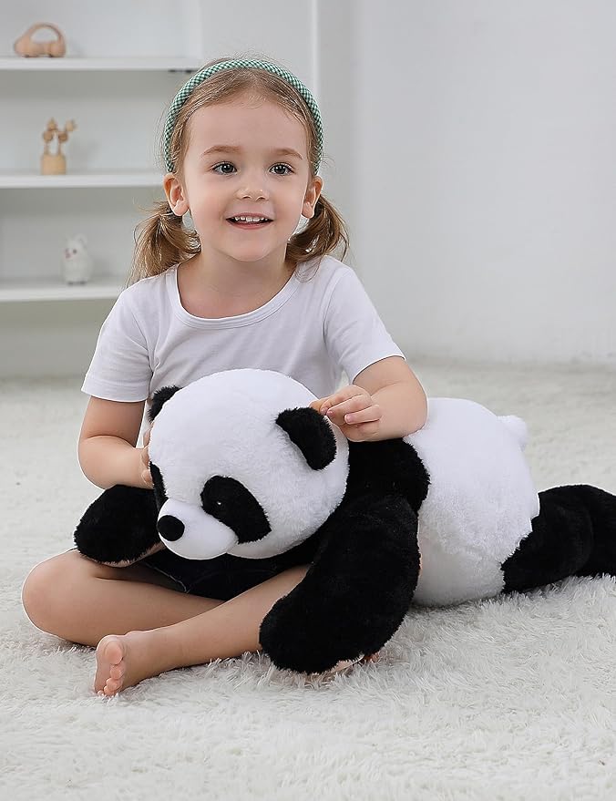 Weighted Stuffed Animals 4.2lb, 24in Weighted Panda Plush for Kids Adults Boys Girl, Cute Plushies Soft Pillow Toy for Christmas, Valentine's, Birthday Gifts (Black)