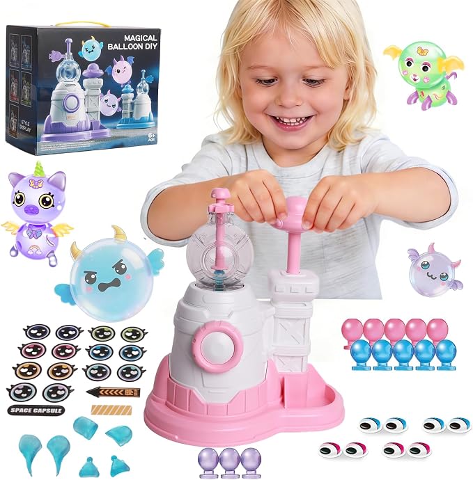Yuuloiya Balloon Animals Kit with Pump DIY Balloon Animal Kit Funny Balloons Inflator Toy Sticky Balloons Craft Kit for Ages 6+