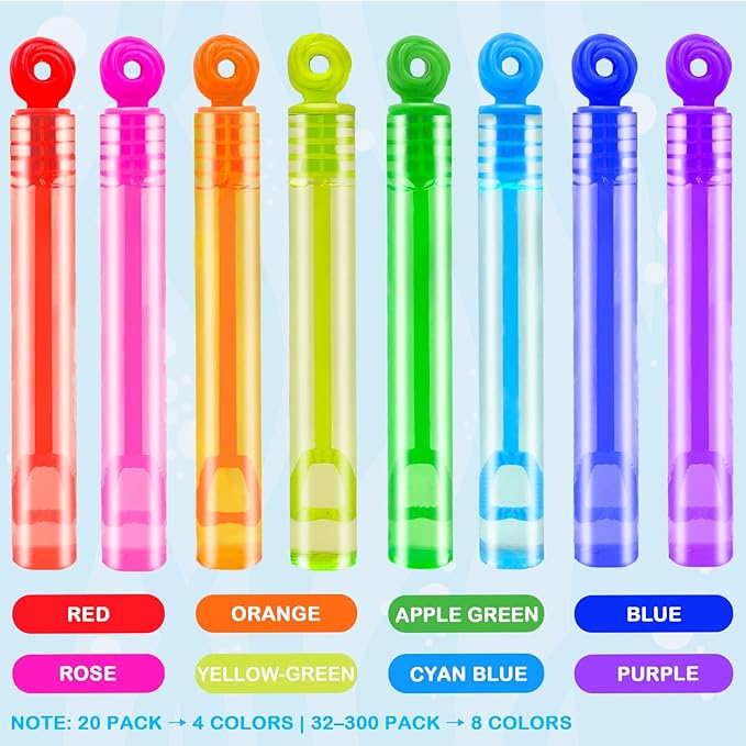 Party Goodie Bag Stuffer Fillers for Kids, 32 Pack Mini Bubble Wand Toys Gifts for Toddler, Small Birthday Summer Beach Pool Camping Party Favor Supplies,4th of July Classroom School Stuff Treat Prize