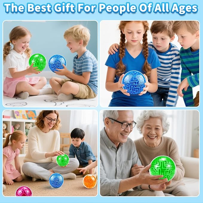 YongnKids Amaze 3D Memory Sequential Maze Ball Puzzle Toy Gifts for Kids Adults - Challenges Game Lover Tiny Balls Brain Teasers Game (Blue)