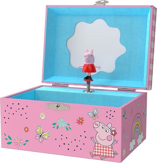 Peppa Pig Jewelry Box for Girls Musical Jewelry Box with Spinning Figurine, Peppa Pig Toys for Kids Ages 3-5 Plays Peppa Pig Theme Song