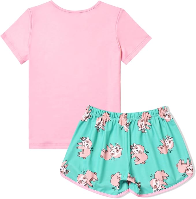 QPANCY Matching Girls & Dolls Pajamas Unicorn Pj Sets Summer Cotton Sleepwear