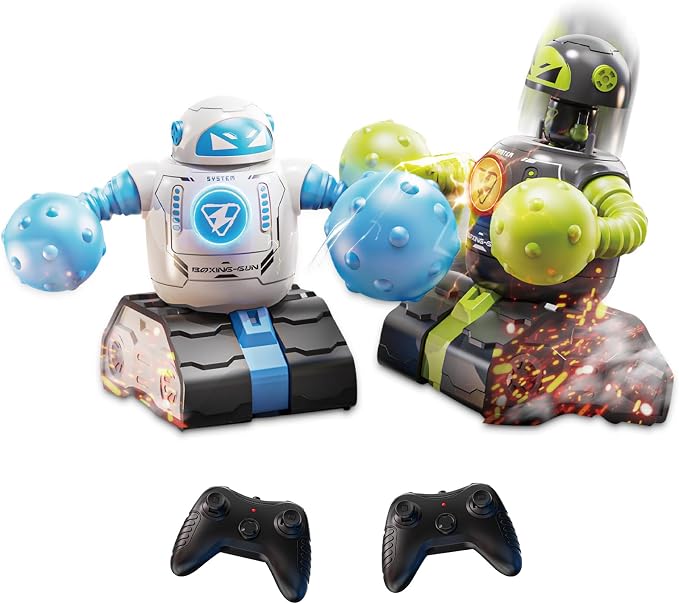 cxjoigxi Remote Control Fighting Robot Toys Set of 2, RC Ejecting Battle Bots with Light & Sound, Fun Electronic Battle Robots Game, Christmas Birthday Gifts for Kids Boys Age 5 6 7 8 9 10 11 12