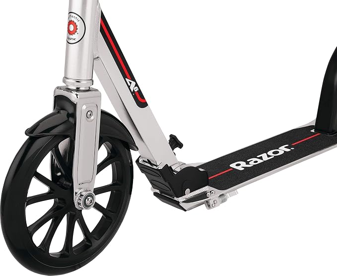 Razor A6 Kick Scooter for Kids Ages 8+ - Extra-Tall Handlebars & Longer Deck, 10" Urethane Wheels, Aluminum Frame, Anti-Rattle Technology, for Riders Up to 220 lbs