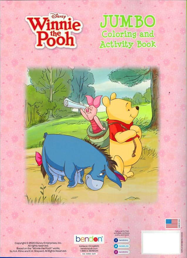 Bendon Winnie The Pooh Coloring Activity Book and Stickers Set for Kids