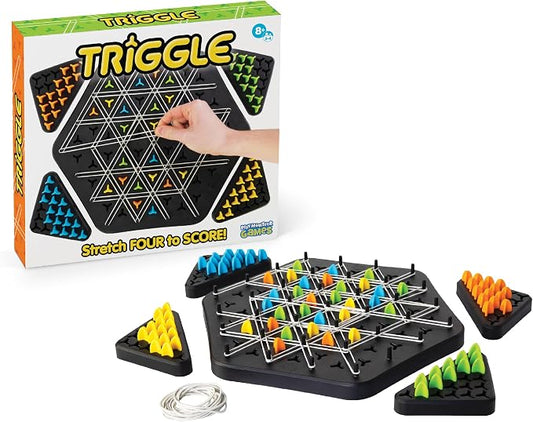 Triggle Triangle Chess Board Game - Board Games for Family Night - Strategic Game Play - Multi-Player Board Games - Builds Hand & Eye Coordination - Preschool Toys, Ages 8+