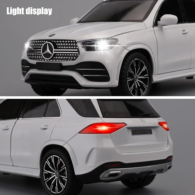 WAKAKAC Compatible for 1/24 Alloy Die-cast GLE 350 Toy Car with Sound and Light Pull Back Collection Model Car for Kids Gift （White）