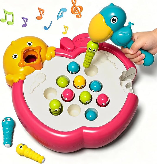 Magnetic Bird Feeding Game Woodpecker Worm Toy Montessori Fine Motor Skills Toddler Toy Age 2-4 Sensory Toys for Toddlers 3-5 Educational Learning Toys 2 Year Old Boy and Girl Gifts