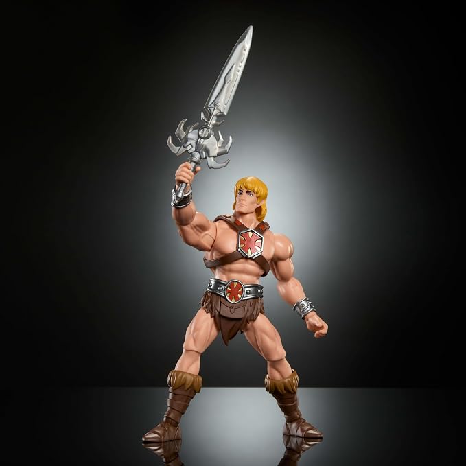 Masters of the Universe Origins Action Figure 200X Cartoon Collection He-Man, 5.5 Inch 1980s Motu TV Hero, Detailed Design & Power Sword Accessory