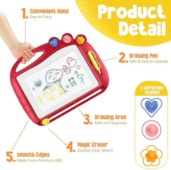 Magnetic Drawing Board, Toddler Toys for Age 1 2 3 Boys Girls, Toddler Drawing Board, Birthday Easter Christmas Halloween Kids Toy Gifts for Boys and Girls