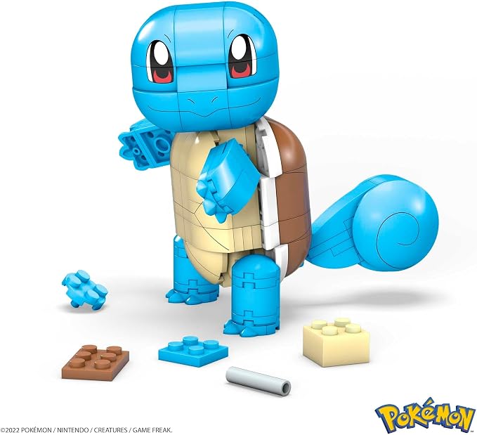 MEGA Pokémon Building Toys Set Build & Show Squirtle with 199 Pieces, Articulated and Poseable, 4 Inches Tall, for Kids