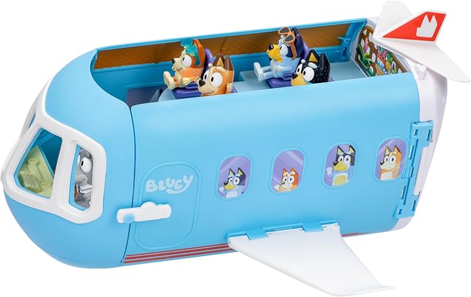 Bluey 3-in-1 Transforming Airplane Toys for Kids, Resort & Boat | Includes 15 accessories, 5 figures, and 25+ sounds from the show for toy figures & playsets fans ages 3+