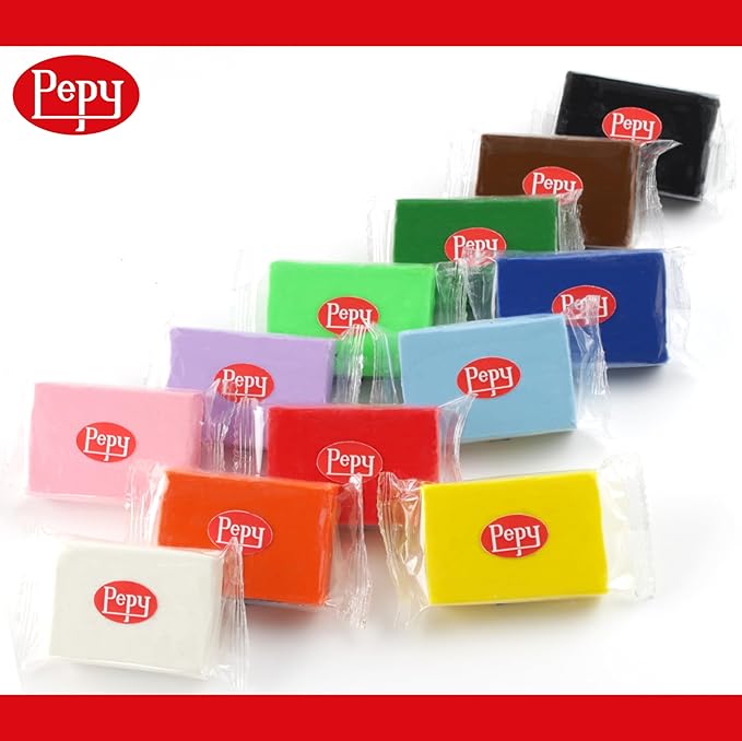 Pepy Plastilina Reusable and Non-Drying Modeling Clay Gift Set; Set of 48 Bars, 1.4 Ounce Each, 4 Each of 12 Colors, Perfect for Arts and Crafts Projects, Multicolor