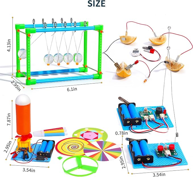 4 Set STEM Science Kits for Kids Age 8-12, 7-in-1 Science Experiments Crafts Projects Electric Motor Building Kit 8-10 9-12, STEM Toys for 8 9 10 11 13 Year Old Boys Girls Classroom Activity Gift