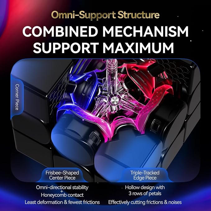 GAN 16 Maglev MAX-L Speed Cube 3x3 Magnetic, Power Stability Handfeel Max Professional Speedcube, Brain Teaser Puzzle Fidget Toy for Kids Adults, 2025 Pinnacle Flagship UV Version GAN16, 57mm