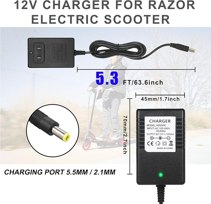 12V Charger for kidzone Bumper car,12v Battery Charger for Ride On Toys,cargador para carro eléctrico de niño, Kids Bumper Car Replacement Charger