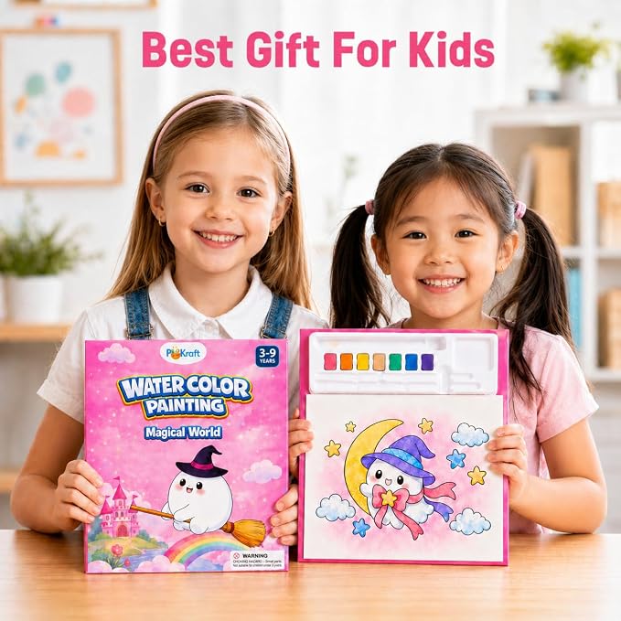 Magical World Water Coloring Book for Kids, Easy to Use Washable Craft Activity for Ages 3-9, Multicolor Designs for Creative Fun, Ideal Gift for Children