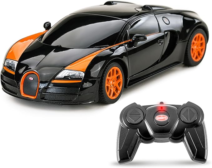 BEZGAR 1:24 Scale Bugatti RC, Officially Licensed Bugatti Grand Sport Vitesse Remote Control Car, 2.4GHz Wireless Electric Simulation Sports Toy Car for Adults Boys Kids Age 4-7,8-12