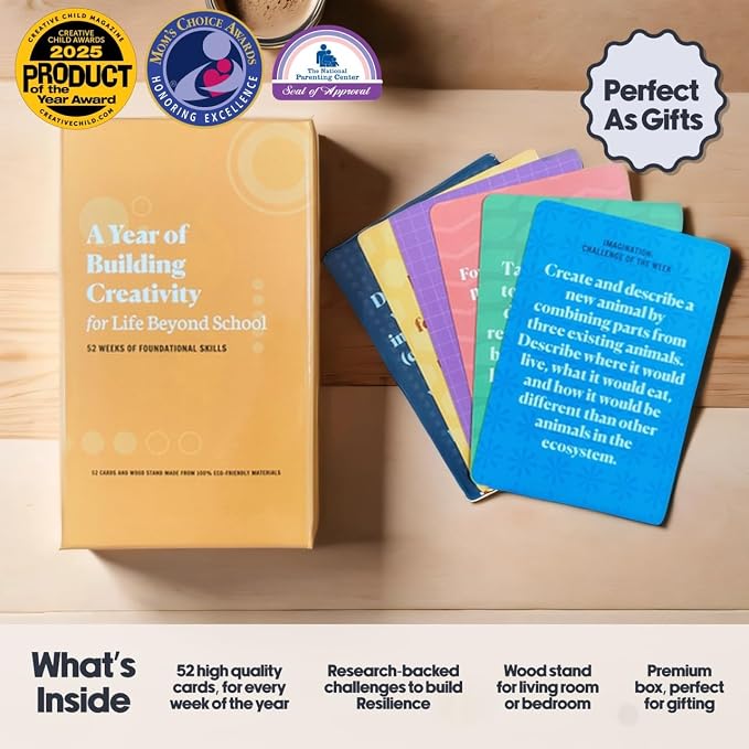 Building Creativity 52 Challenge Cards for Kids & Parents | SEL Emotional Intelligence | Social Emotional Learning Activities | Life Skills Classroom Must Haves | Teachers & Psychologists
