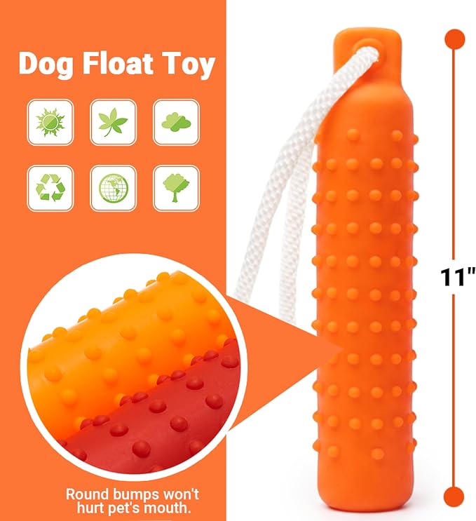 Dog Float Toy - Interactive Training Bumper & Fetching Retrieving Dog Water Toys Dummy Outdoor - Lightweight for Float on the Water Pool Fetch Pet Toys for Small, Medium, Large Dogs