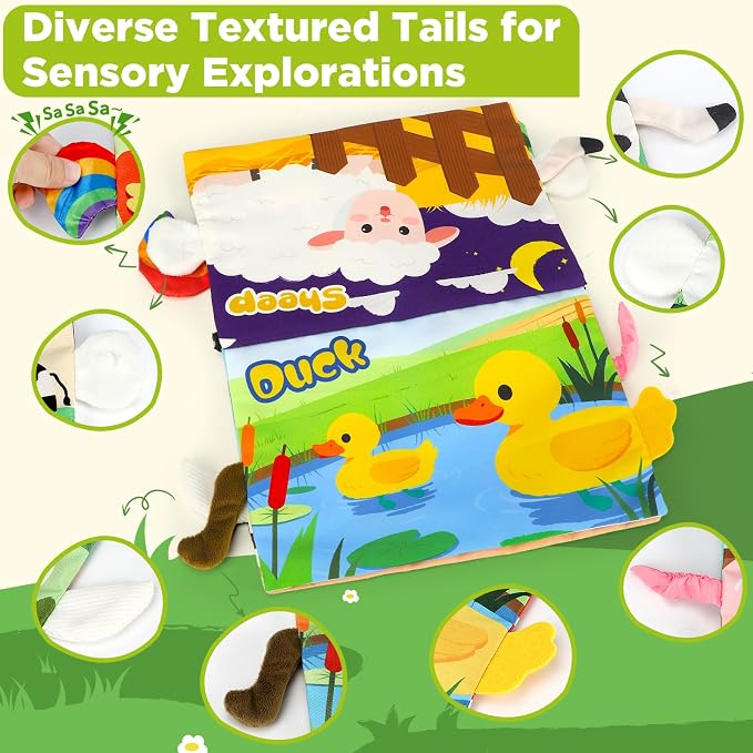URMYWO Tummy Time Toys - Black and White High Contrast Baby Toy for Newborn - Baby Visual Stimulation Mirror - Montessori Sensory Crinkle Toy for Infant 0-3-6-12 Months - Boy Girl Shower Gifts