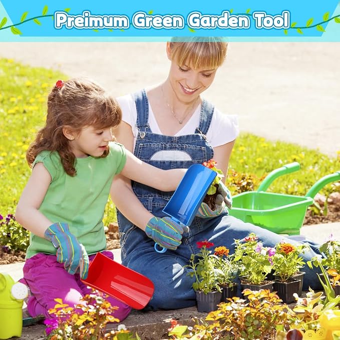 Upgrade 9" Beach Sand Shovels Scooping Toys Set, Beach Spade with Anti Slip Handle, Garden Tool For Kids Adults, Gardening Digging Sandbox Kit, Beach Essential Gift For Boys Girls Indoor Outdoor