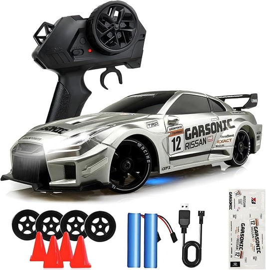 HTURCCOP 1:24 RC Drift 2.4GHz with LED Light Race Car Toys for Boys and Girls Aged 6+ Speed Adjustable up to 23Km/H, High-Speed RC Racing Cars Toy Gift for Boys & Girls