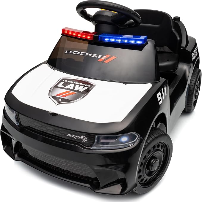 Licensed Dodge Police Electric Ride on Car for Toddlers 1-3 w/Lights & Horn