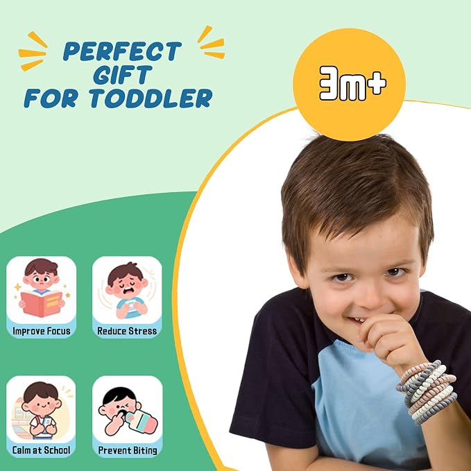 Chew Necklaces for Sensory Kids, 18 Pack Chewy Toys with Autism ADHD SPD, Teething Necklace for Baby, BPA Free