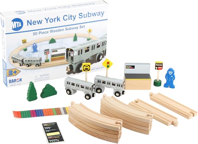 Daron NYC MTA 20Piece Wooden Subway Set
