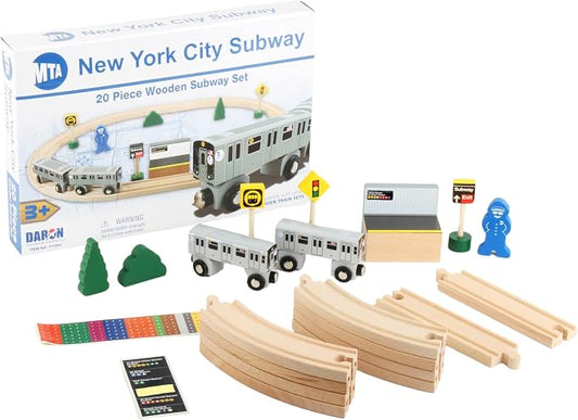 Daron NYC MTA 20Piece Wooden Subway Set