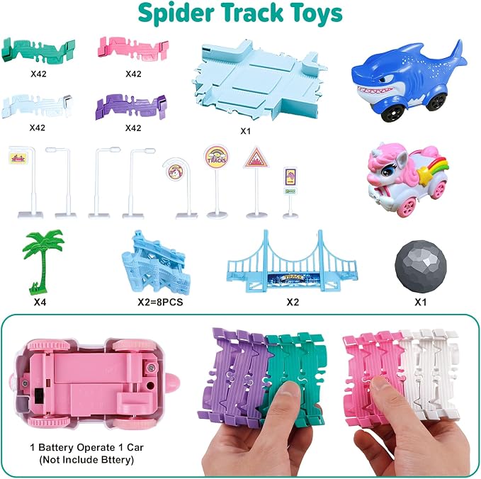 Car Toys for Kid 4-6, 194 PCS Race Car Track for Kids Ages 4-8, Monster Truck 3+ Year Old Birthday Gift Toddler Cars Toy for 3+ Year Old Girl Boy