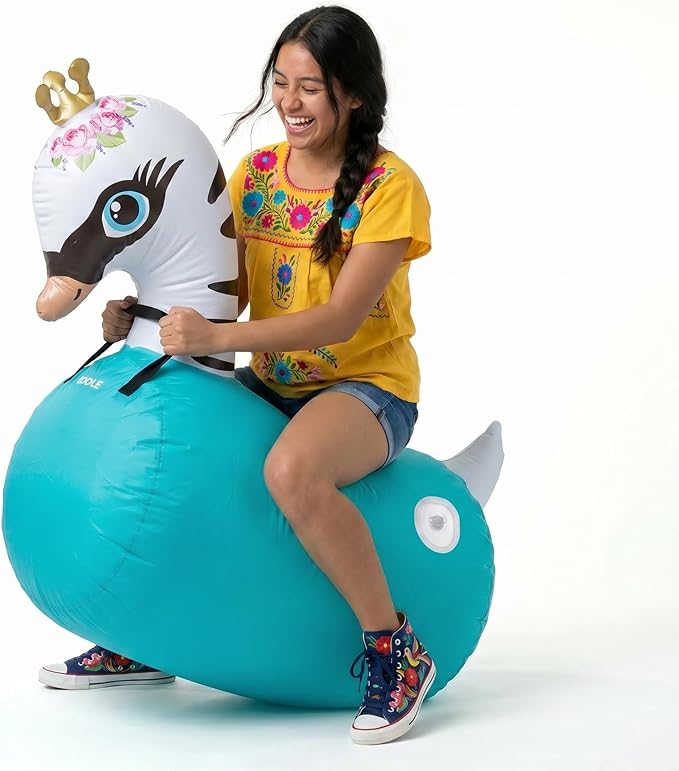 Waddle Hip Hoppers Large Bouncy Hopper - Inflatable Hopping Animal Bouncer Ride On Toys, Easy Grip, Stable Base, Outdoor & Indoor Animal Hopper Toy, Supports Up to 250 Lbs, Ages 5 and Up (Swan)