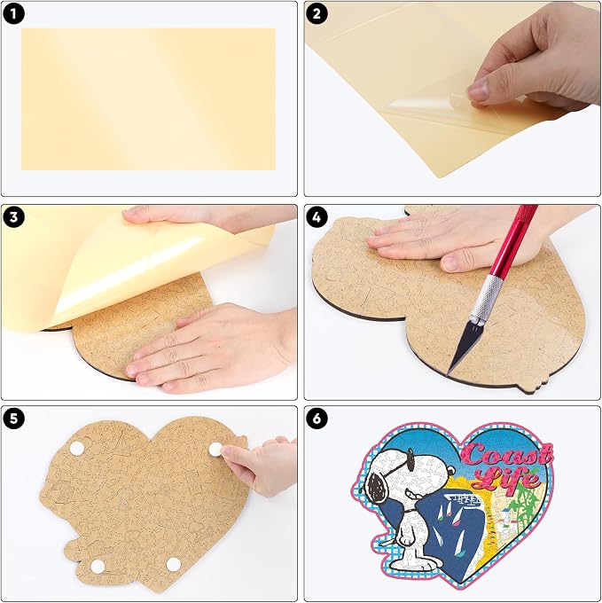 Peanuts Puzzles for Adults – 200 Pieces Unique Heart Shaped Snoopy Wooden Jigsaw Puzzles, Challenging Gift for Family & Friends, 5MM Thick, Officially Licensed Merchandise – Summer Vibe, 11.8" x 9.7"
