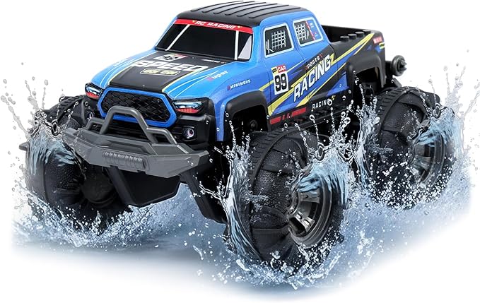 QXHOL Waterproof Monster Truck Gesture RC Car, 4WD Amphibious Hand Controlled Remote Control Toy for Kids, All-Terrain Off-Road Vehicle for Boys Ages 6-7 8 9 10 11 12 Year Old, Present