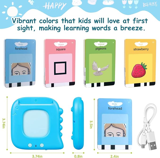 Talking Flash Cards, Kids Toddler Flash Cards with 510 Sight Words, Autism Sensory Toys, Speech Therapy Toys, Learning Educational Toys Gifts for Age 3 4 5+ Years Old Boys and Girls (Dinosaur Green)