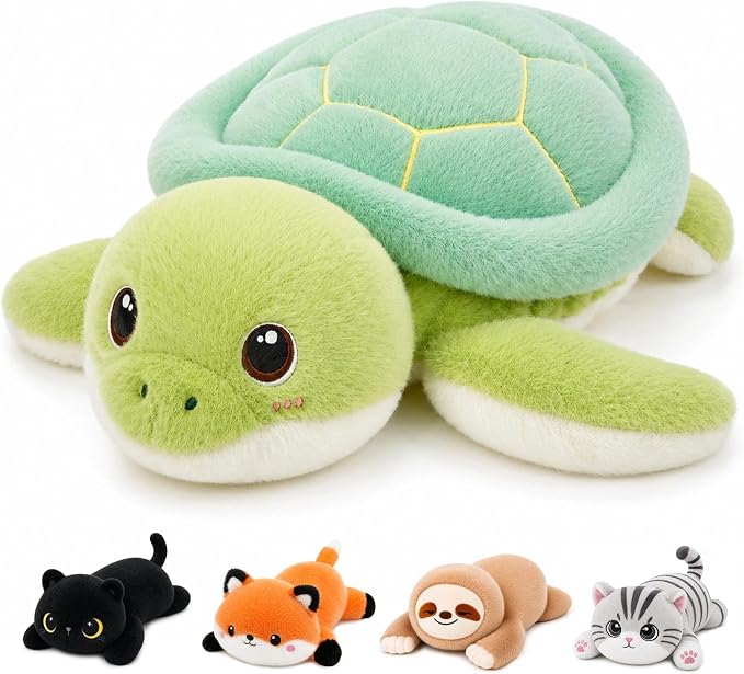 Turtle Weighted Stuffed Animal Soft Plush Toy Gift (10.6 Inch, 0.7 Lbs)