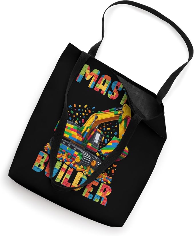 Master Builder Kids Building Blocks Bricks Toys Excavator Tote Bag