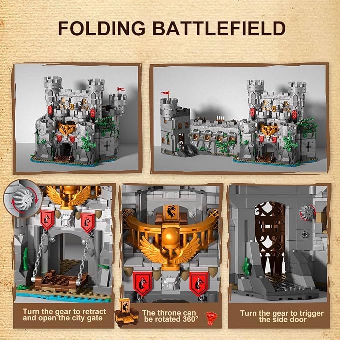 Medieval Knight Castle Building Set,Viking Architecture Tower Modular Buildings, Ideals Christmas Birthday Gift for History Enthusiasts,Creative Gift for Adults and Teen(2554PCS)