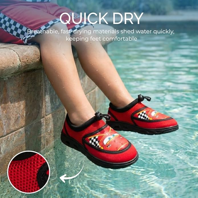 Toy Story Cars Boys Water Shoes Kids Sandals Lightning McQueen Woody Buzz Lightyear Monster Jam Grave Digger Pool Aqua Socks Bungee Waterproof Quick Dry 5-10 Toddler 11-12 Little Kid