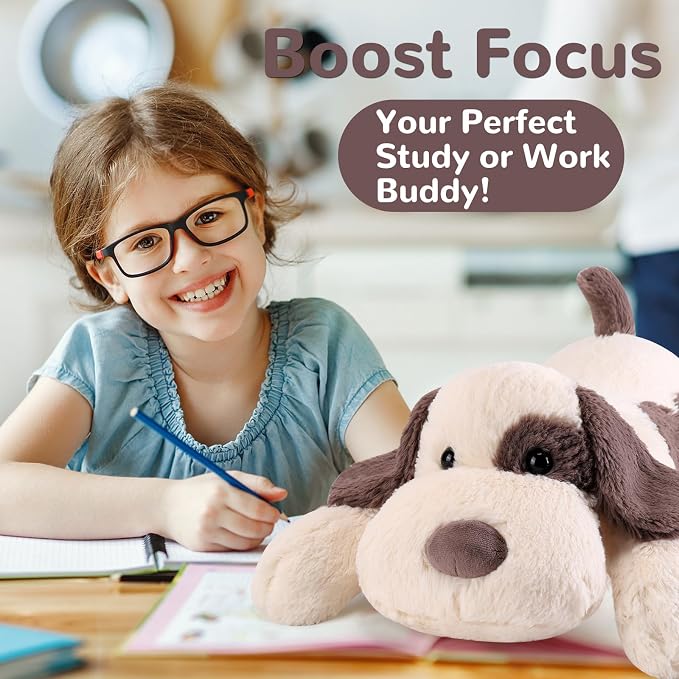 meowtastic Grey & White Dog Weighted Stuffed Animals - 28 Inch 5.0 Pounds Weighted Plush Dog Stuffed Animals - Large Stuffed Dog Plush - Cute Plush Toys Gifts for Kids & Adults (28" 5.0 lbs)