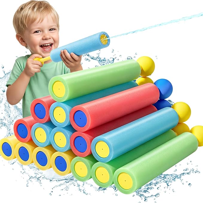 Lehoo Castle 16 Pack Water Blasters for Kids, Foam Water Guns Squirter for Kids, Squirt Guns Bulk for Pool Beach Party Favors, Summer Outdoor Toys for Boys Girls