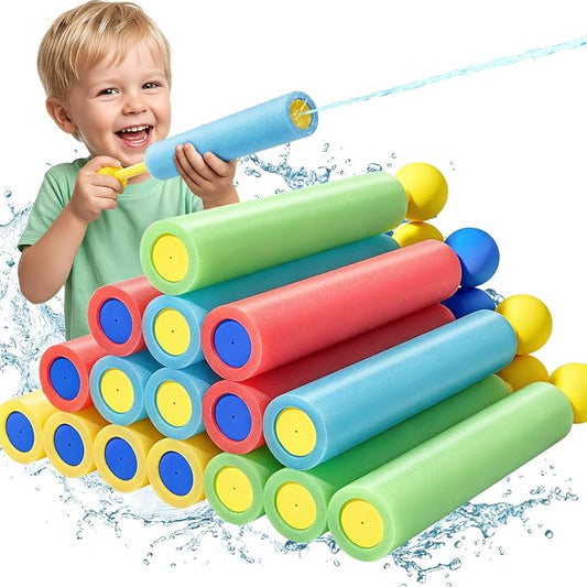 Lehoo Castle 16 Pack Water Blasters for Kids, Foam Water Guns Squirter for Kids, Squirt Guns Bulk for Pool Beach Party Favors, Summer Outdoor Toys for Boys Girls