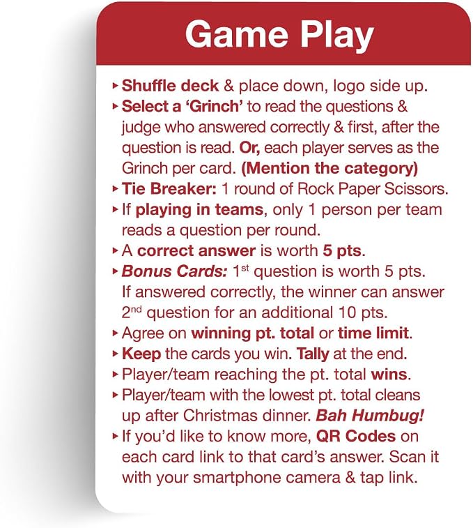 Christmas Trivia Game - Christmas Games for Family Party - Christmas Games - Christmas Family Games