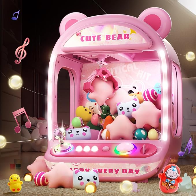 Skirfy Claws Machines for Kids,Unicorns Toys for Age 6+,Kids Games Mini Vending Machines with Squishys Toy Candy Dispenser,Claws Game Machine,Birthday for Girls Age 8-12